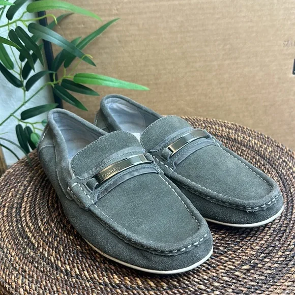 Calvin Klein Gray Suede Loafers s-l400.jpg main image 4